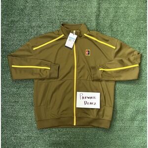 NikeCourt Heritage Tennis Jacket Olive Flak Saffron Men's Size Medium FZ6925-368